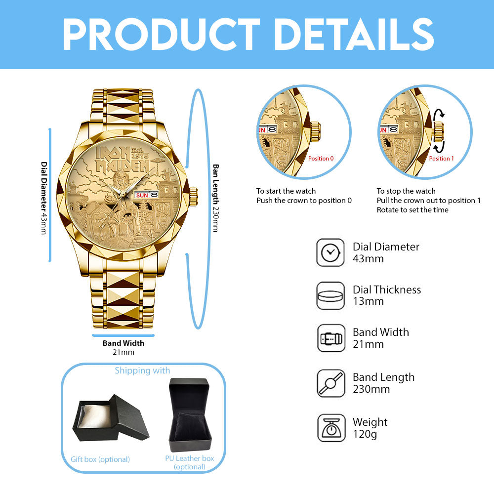 Iron Maiden Alloy Luxury Quartz Watch - TANTN 14334