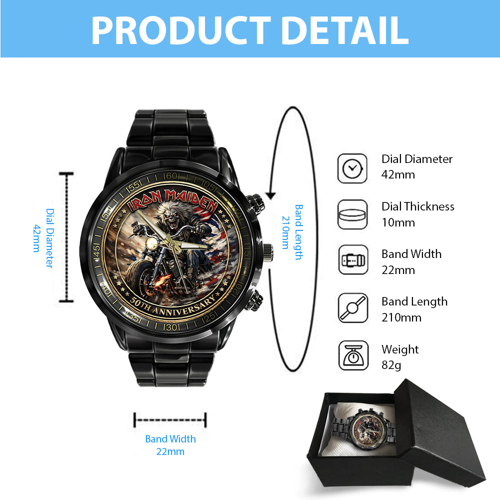 Iron Maiden Black Stainless Steel Watch - TMTHU5599