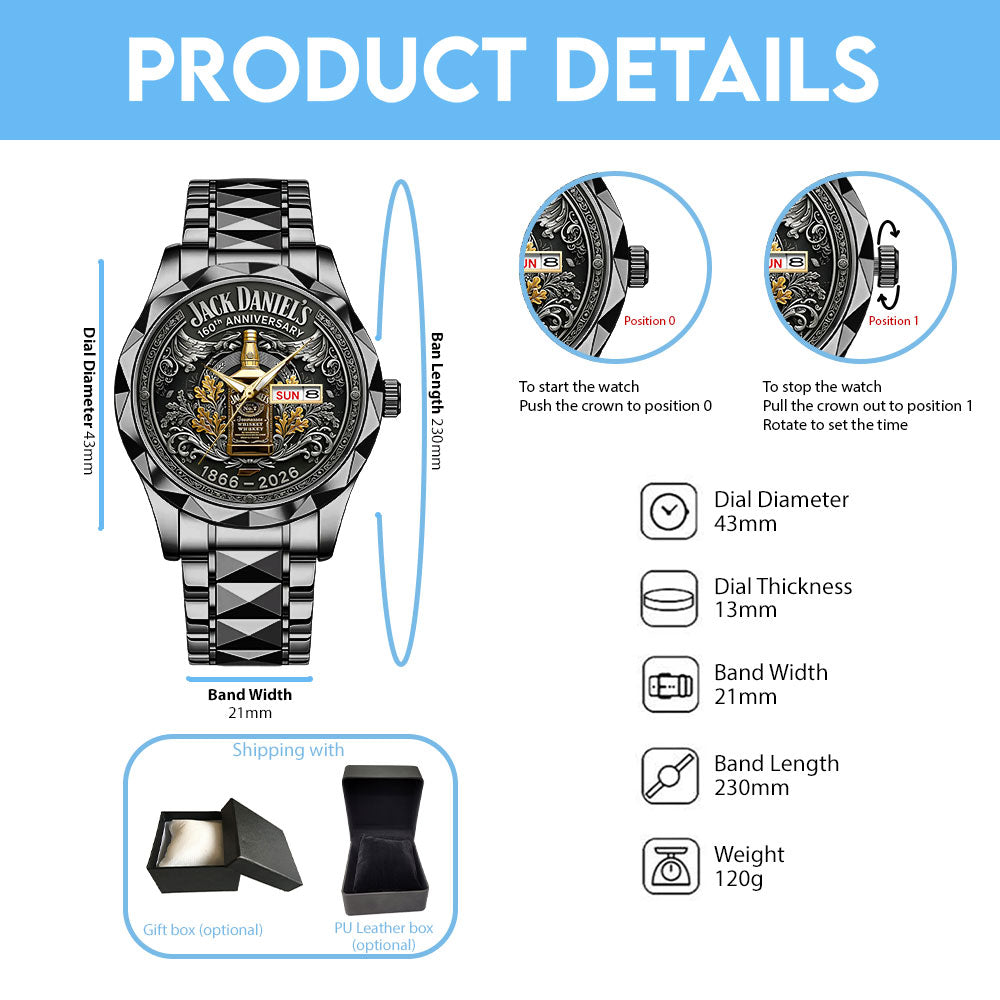 Jack Daniel's 160th Anniversary Alloy Luxury Quartz Watch - TANTN20700