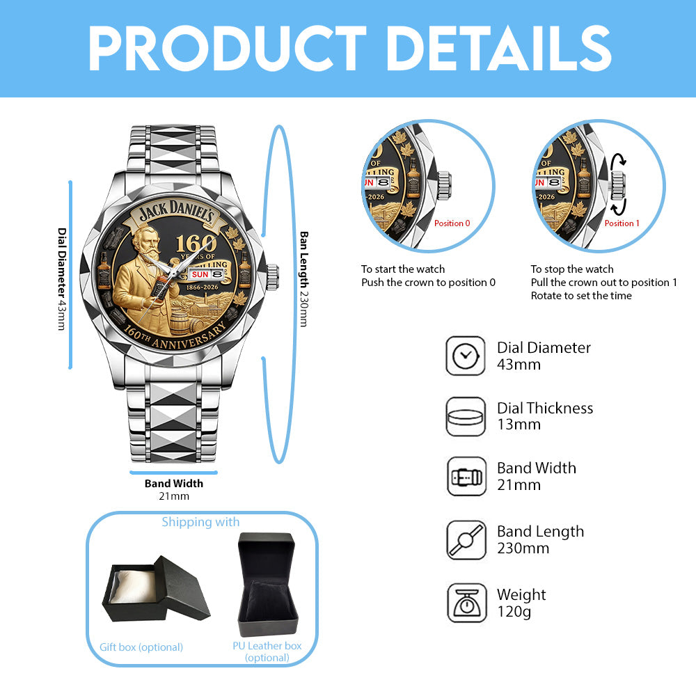 Jack Daniel's 160th Anniversary Alloy Luxury Quartz Watch - TANTN20696