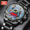 Personalized Jaws Black Stainless Steel Watch - GNE 3463
