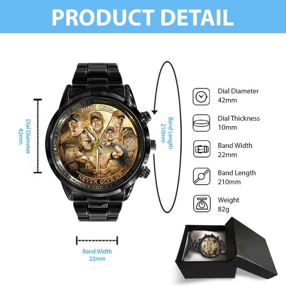 John Cena Black Stainless Steel Watch - TANTN19430