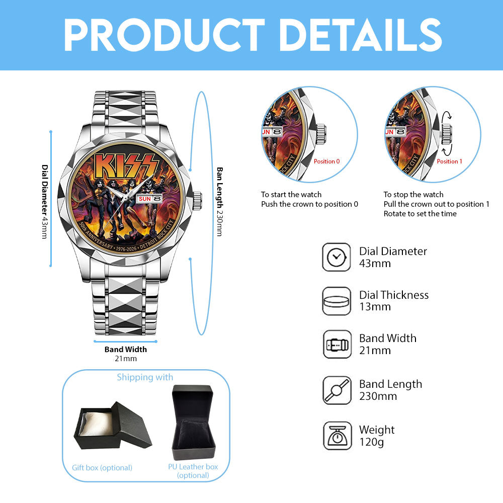 KISS Destroyer 50th Anniversary 2026 Alloy Luxury Quartz Watch - TMTHU5304