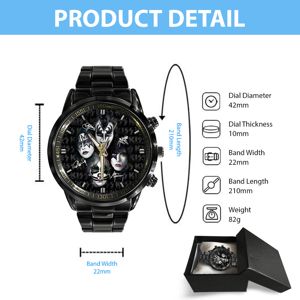 KISS Black Stainless Steel Watch - GNE 672