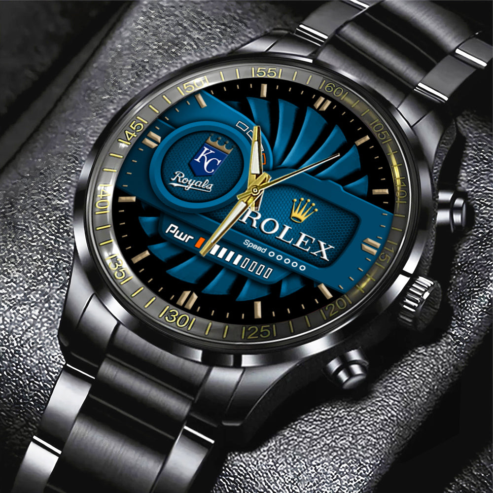 Kansas City Royals Black Stainless Steel Watch - MAITM13434