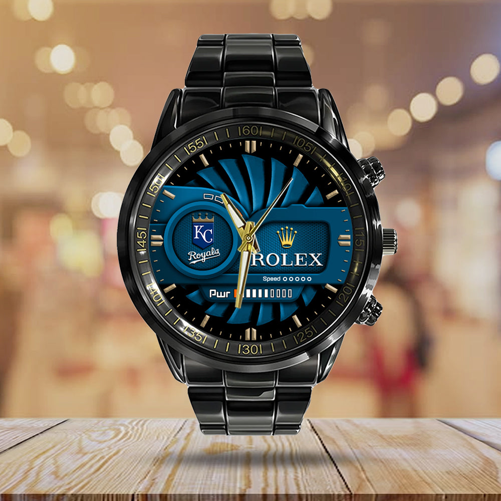 Kansas City Royals Black Stainless Steel Watch - MAITM13434