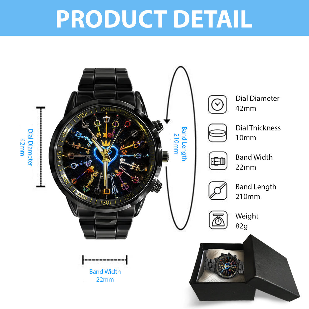 Kingdom Hearts 25th Anniversary Black Stainless Steel Watch - GNE7637