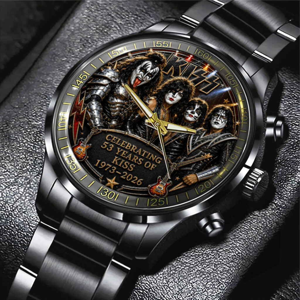 KISS 53 Years Anniversary Black Stainless Steel Watch - TANTN24553