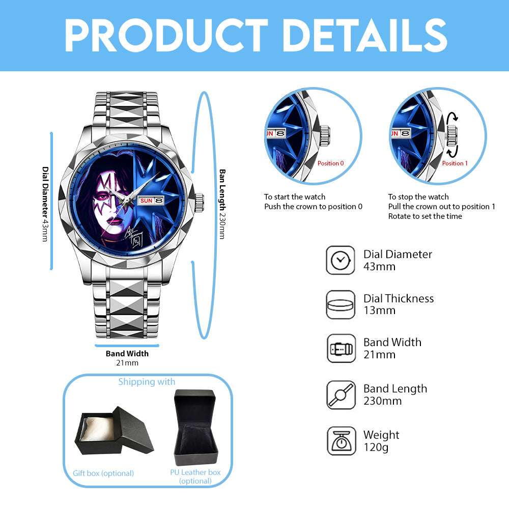 KISS x Ace Frehley Alloy Luxury Quartz Watch - GNE4540