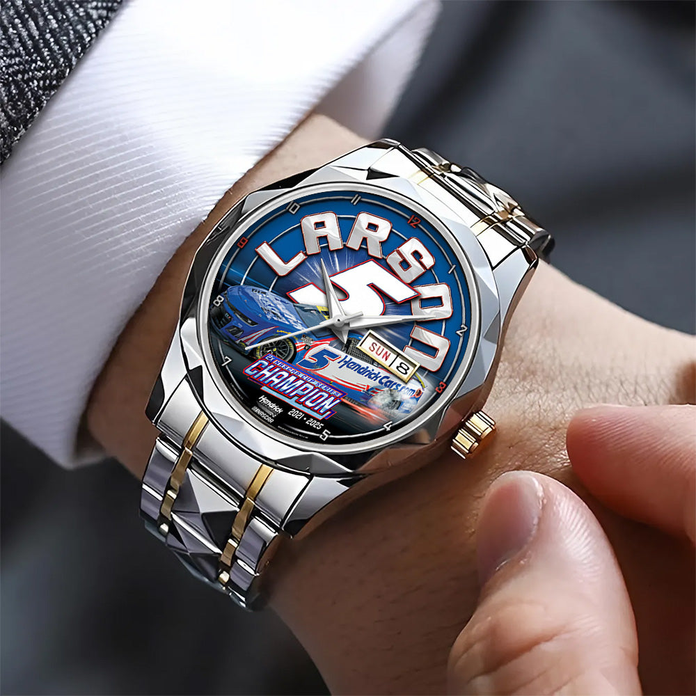 Kyle Larson 2025 NASCAR Cup Series Champion Alloy Luxury Quartz Watch - TANTN18548