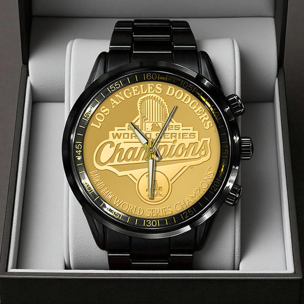 Los Angeles Dodgers World Series 2025 Black Stainless Steel Watch - TANTN18125