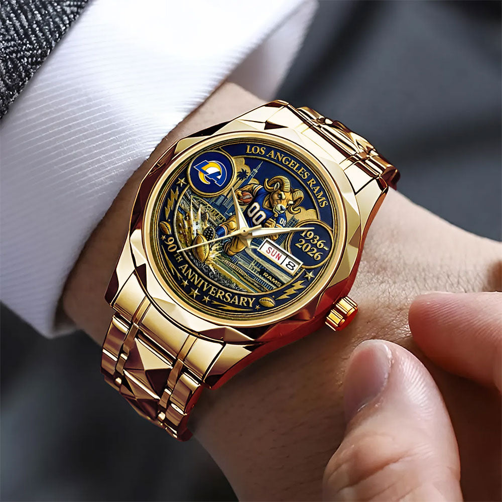 Los Angeles Rams 90th Anniversary Alloy Luxury Quartz Watch - MAITM14511