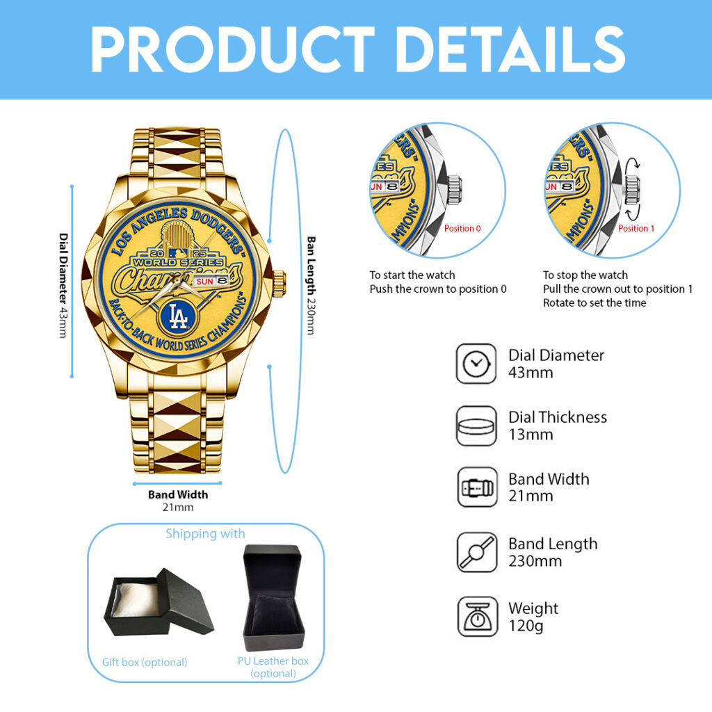 Los Angeles Dodgers Alloy Luxury Quartz Watch - TMTHU2378