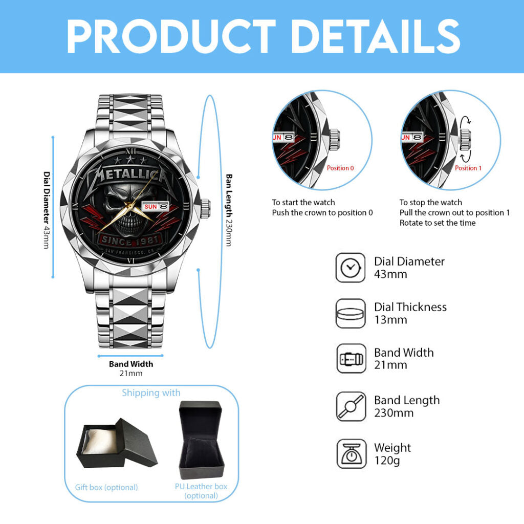 Metallica Alloy Luxury Quartz Watch - TMTHU537