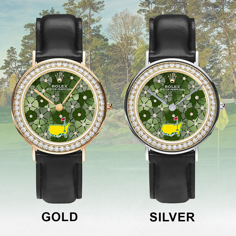 Masters Tournament x Rolex Black Stitched Leather Watch - MAITM15104