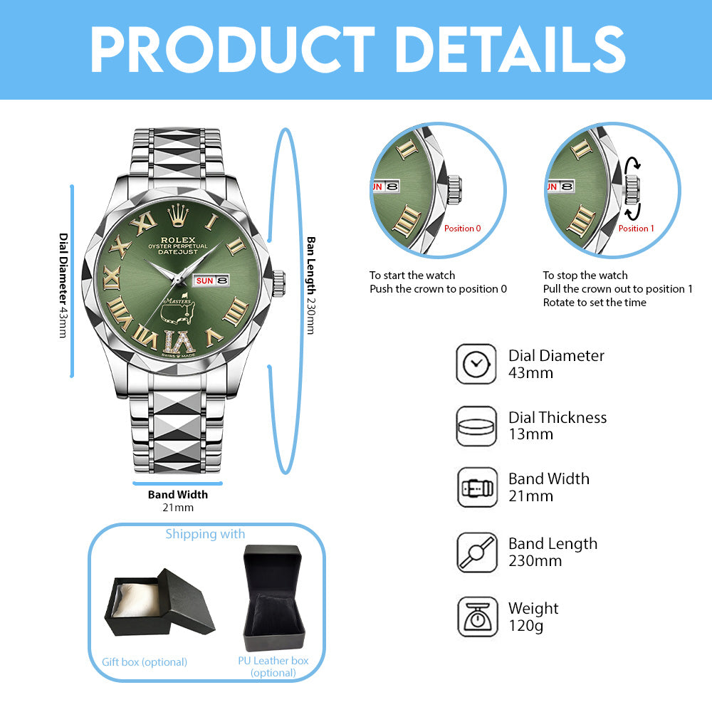 Masters Tournament x Rolex Alloy Luxury Quartz Watch - GNE5775