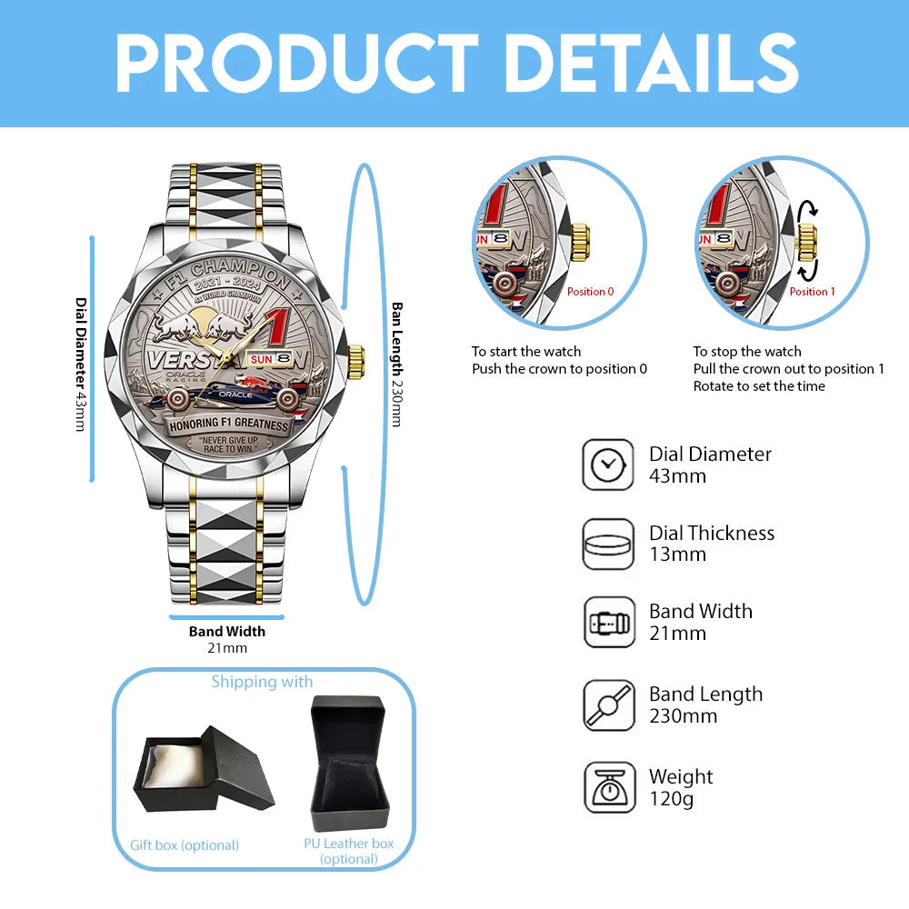 Max Verstappen Alloy Luxury Quartz Watch - TANTN25182