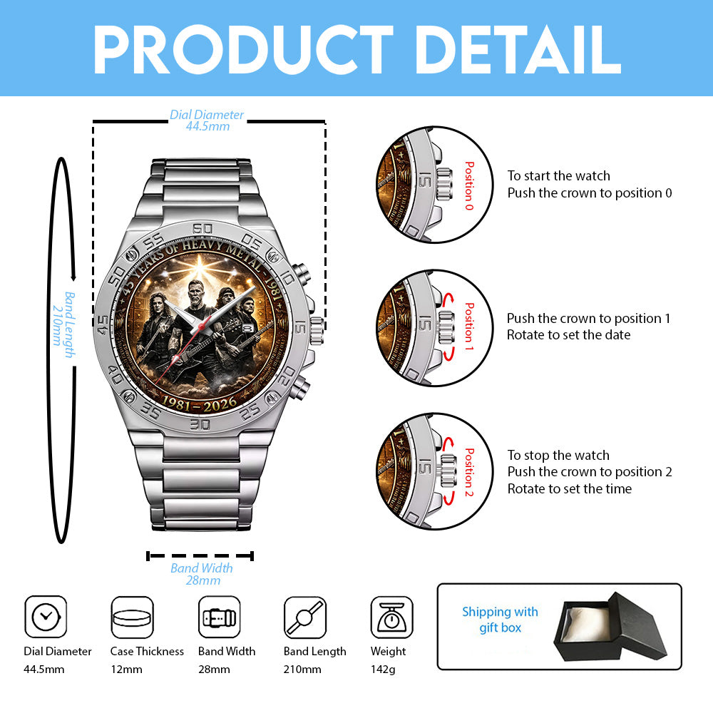 Metallica 45th Anniversary 2026 Gentleman Stainless Steel Watch - TANTN19829