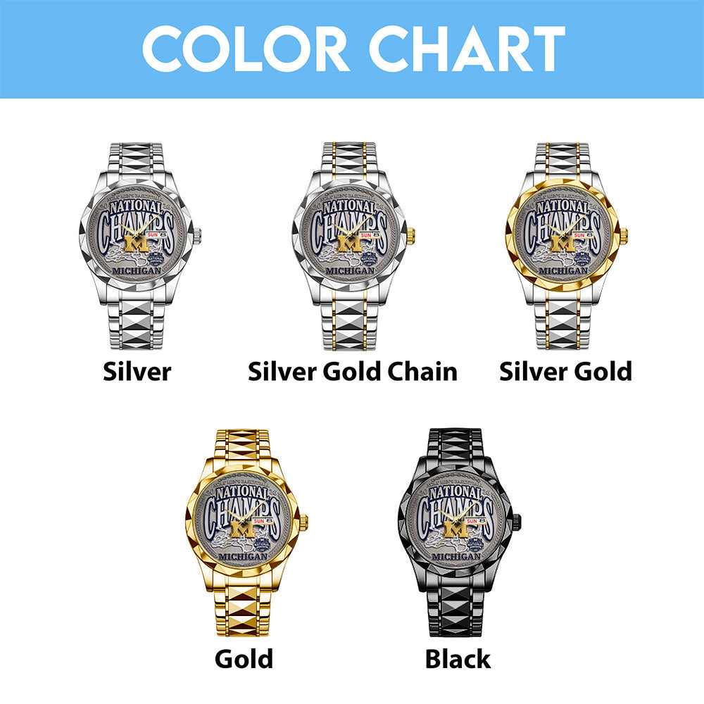Michigan Wolverines 2026 Men's Basketball National Champions Alloy Luxury Quartz Watch - TANTN22352