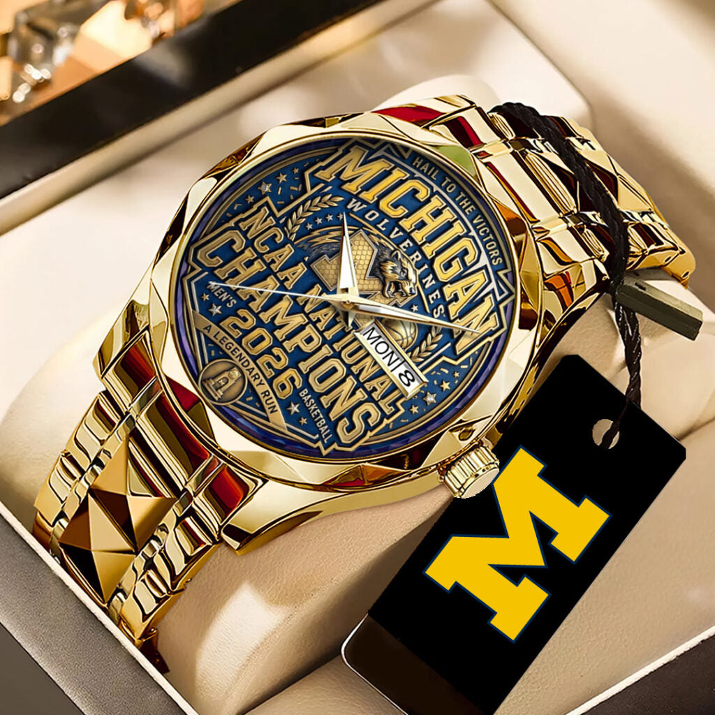 Michigan Wolverines 2026 Men's Basketball National Champions Alloy Luxury Quartz Watch - TANTN22357