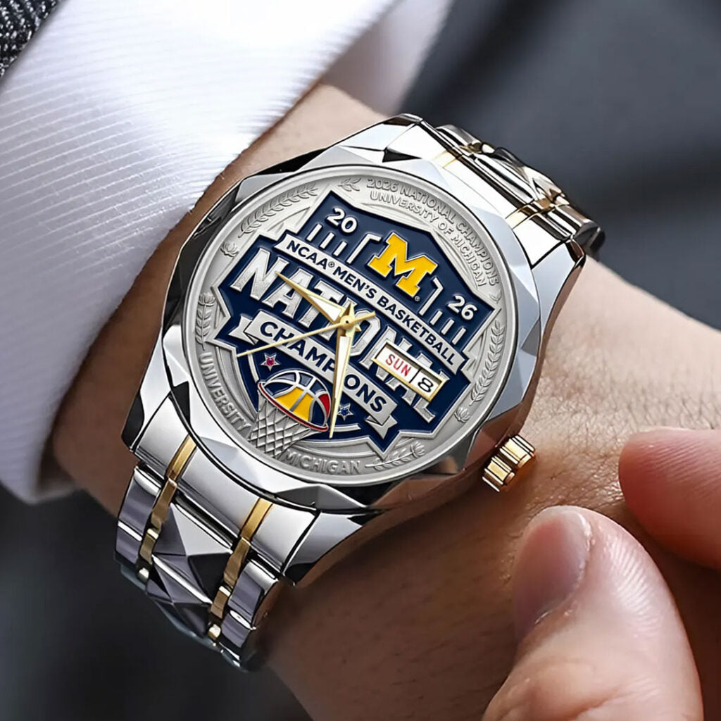 Michigan Wolverines 2026 Men's Basketball National Champions Alloy Luxury Quartz Watch - TANTN22163