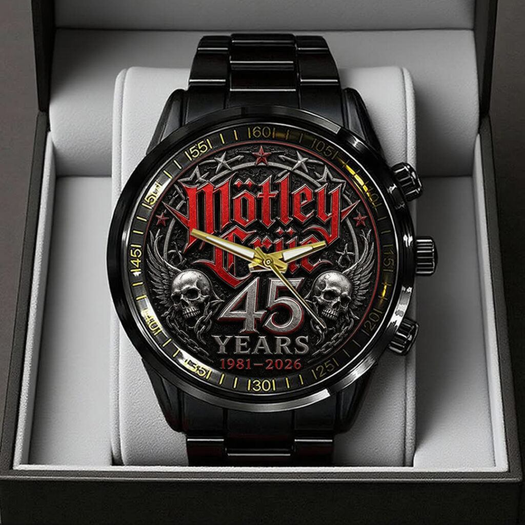Mötley Crüe 45 Years Anniversary Black Stainless Steel Watch - TANTN24552