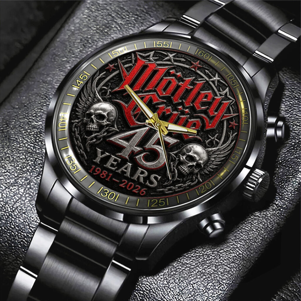 Mötley Crüe 45 Years Anniversary Black Stainless Steel Watch - TANTN24552
