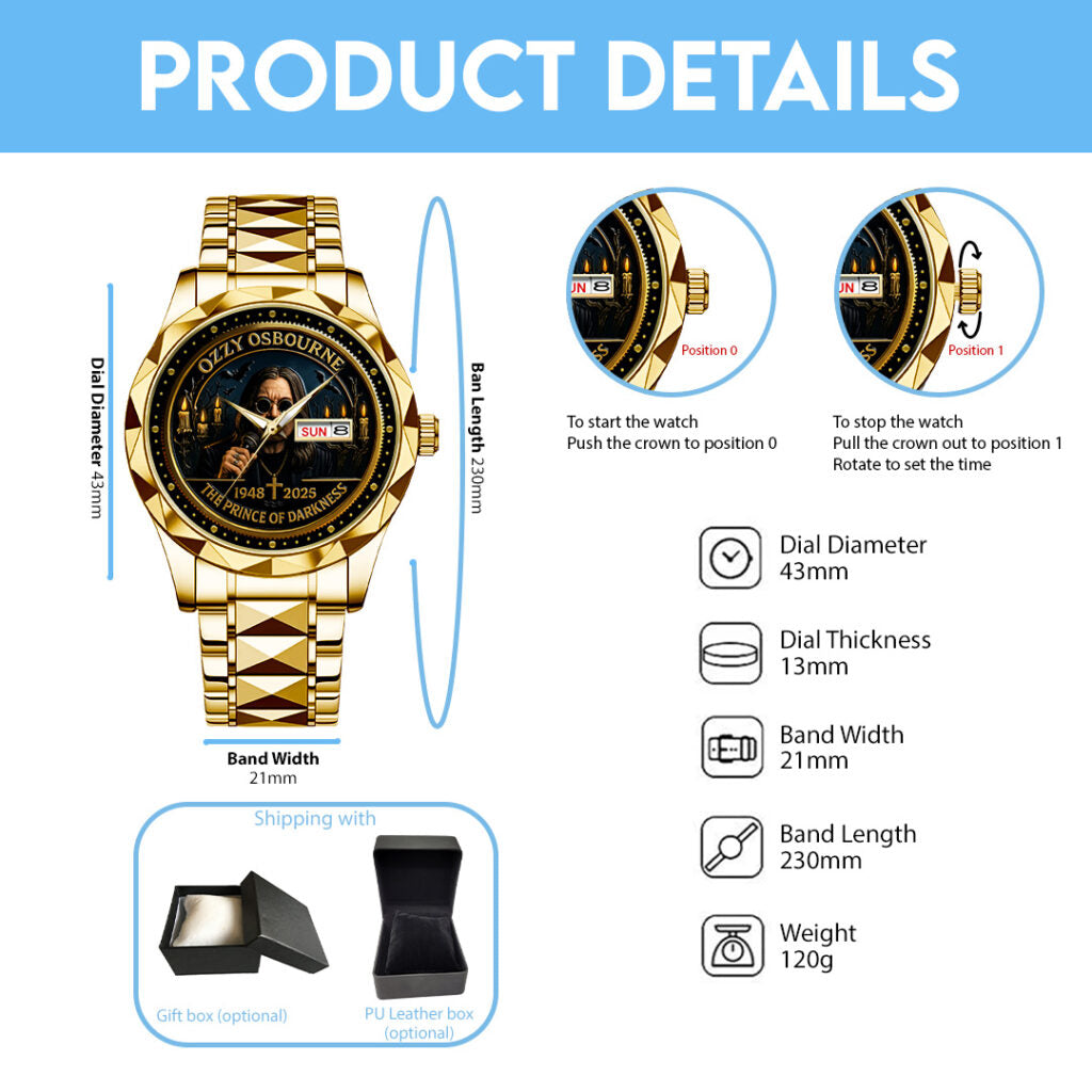 Ozzy Osbourne Alloy Luxury Quartz Watch - NGHIAVT3707