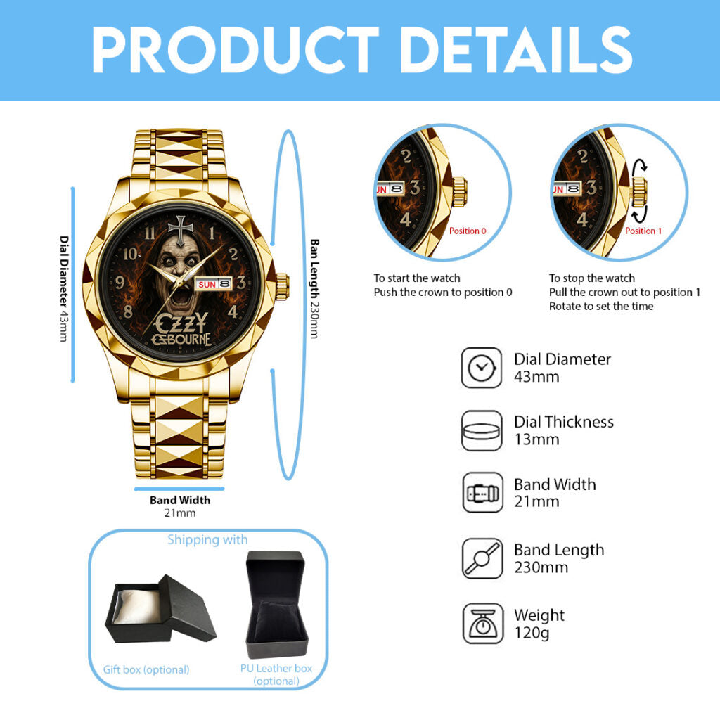 Ozzy Osbourne Alloy Luxury Quartz Watch - NGHIAVT3708