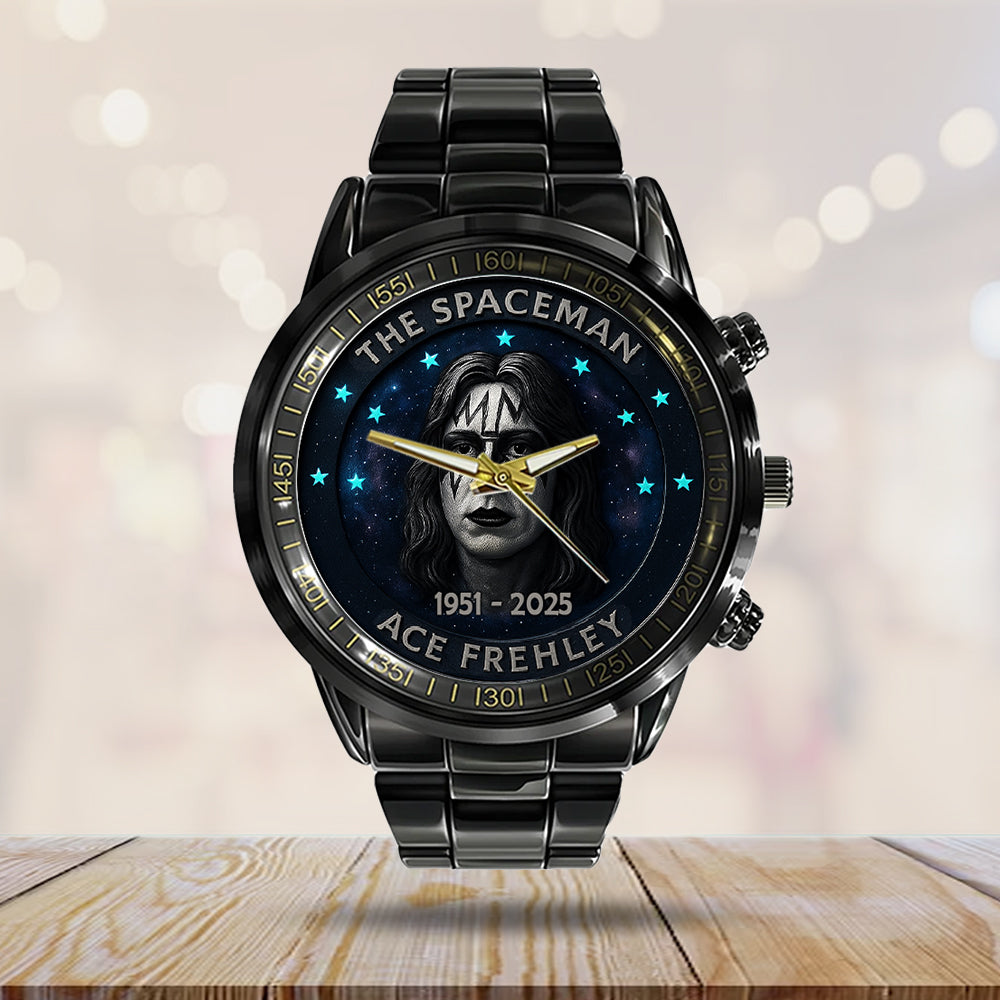 KISS x Ace Frehley Black Stainless Steel Watch - NGHIAVT5367