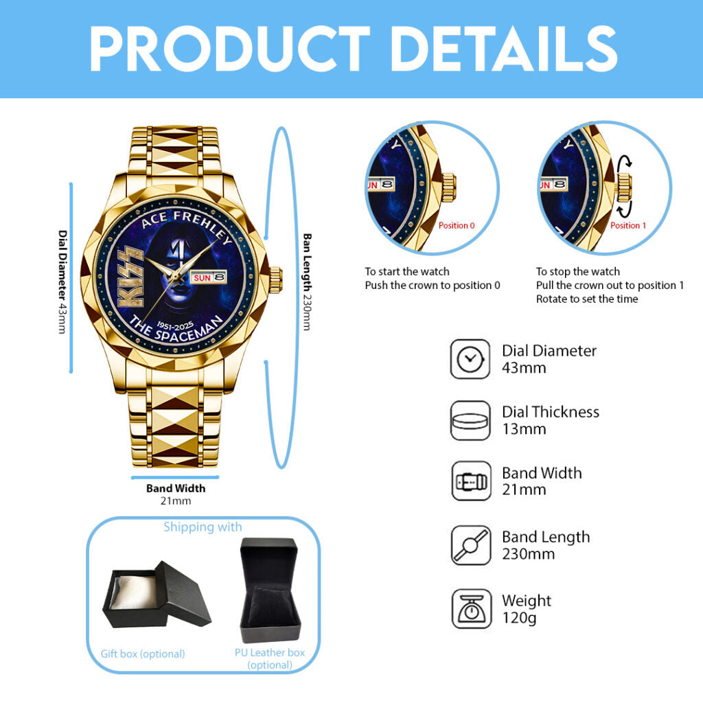KISS x Ace Frehley Alloy Luxury Quartz Watch - NGHIAVT5370