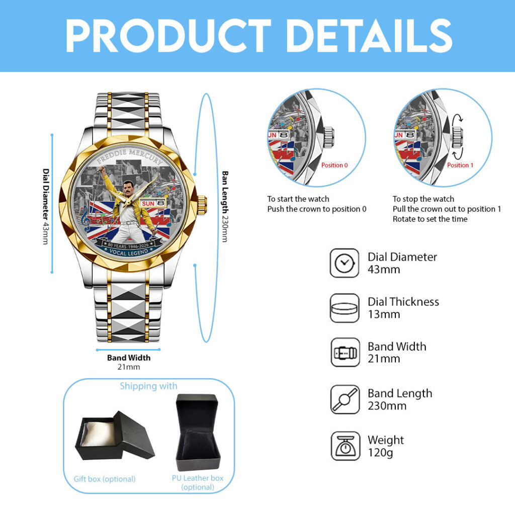Freddie Mercury Alloy Luxury Quartz Watch - NGHIAVT6113
