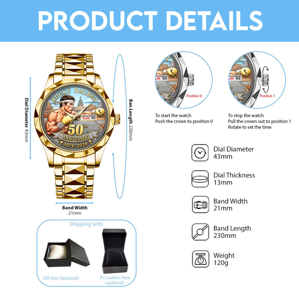 Rocky Balboa 50th Anniversary Alloy Luxury Quartz Watch - NGHIAVT9265