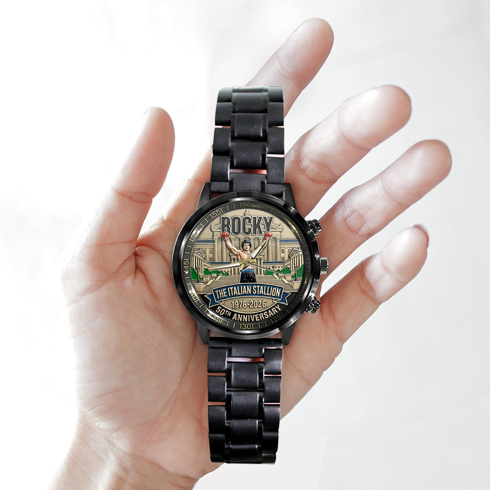 Rocky Balboa 50th Anniversary Black Stainless Steel Watch - NGHIAVT9273
