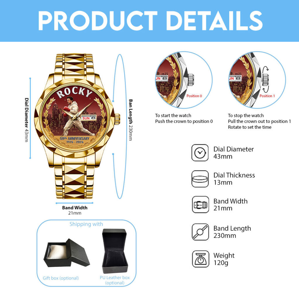 Rocky Balboa 50th Anniversary Alloy Luxury Quartz Watch - NGHIAVT9408