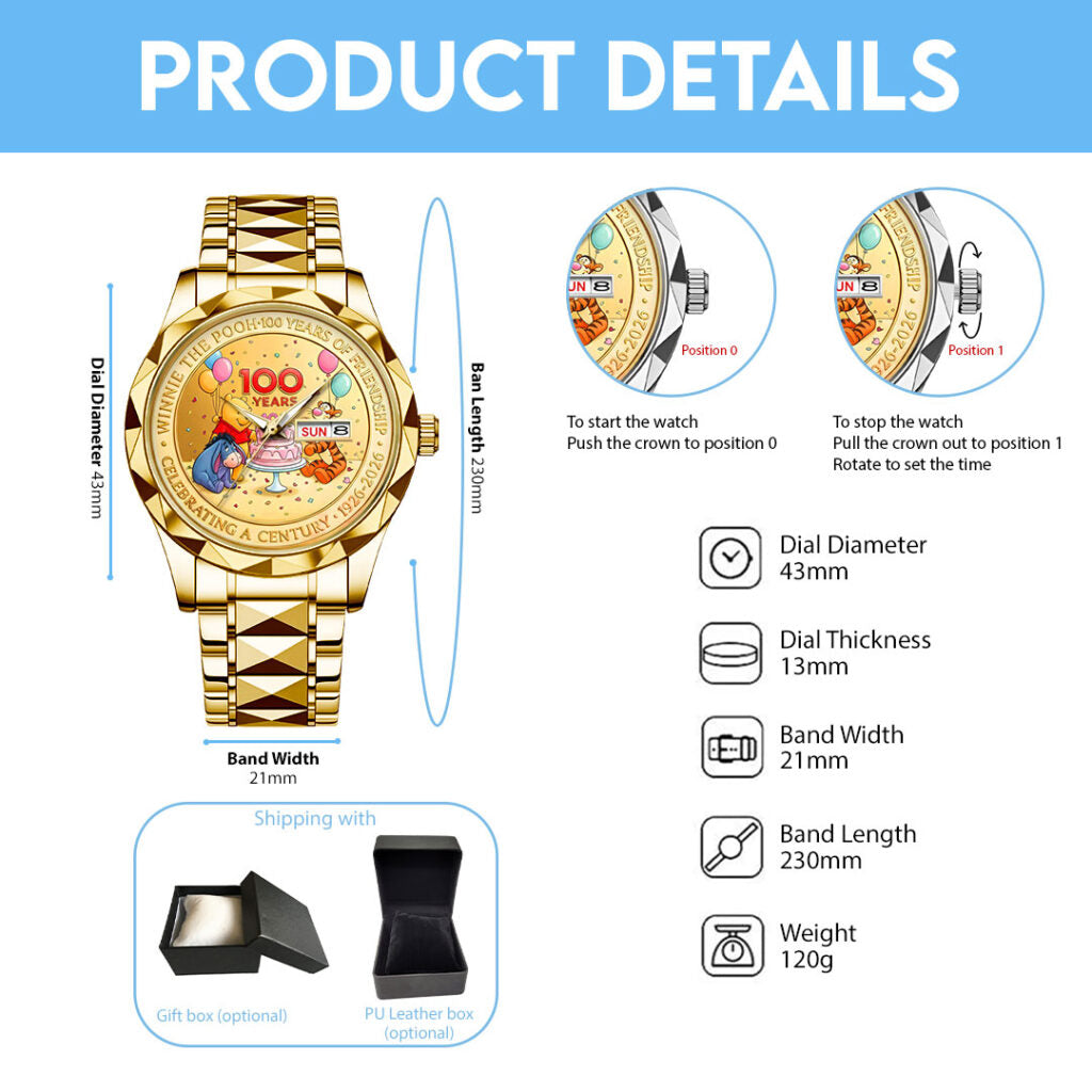Winnie-the-Pooh 100th Anniversary Alloy Luxury Quartz Watch - NGHIAVT9463