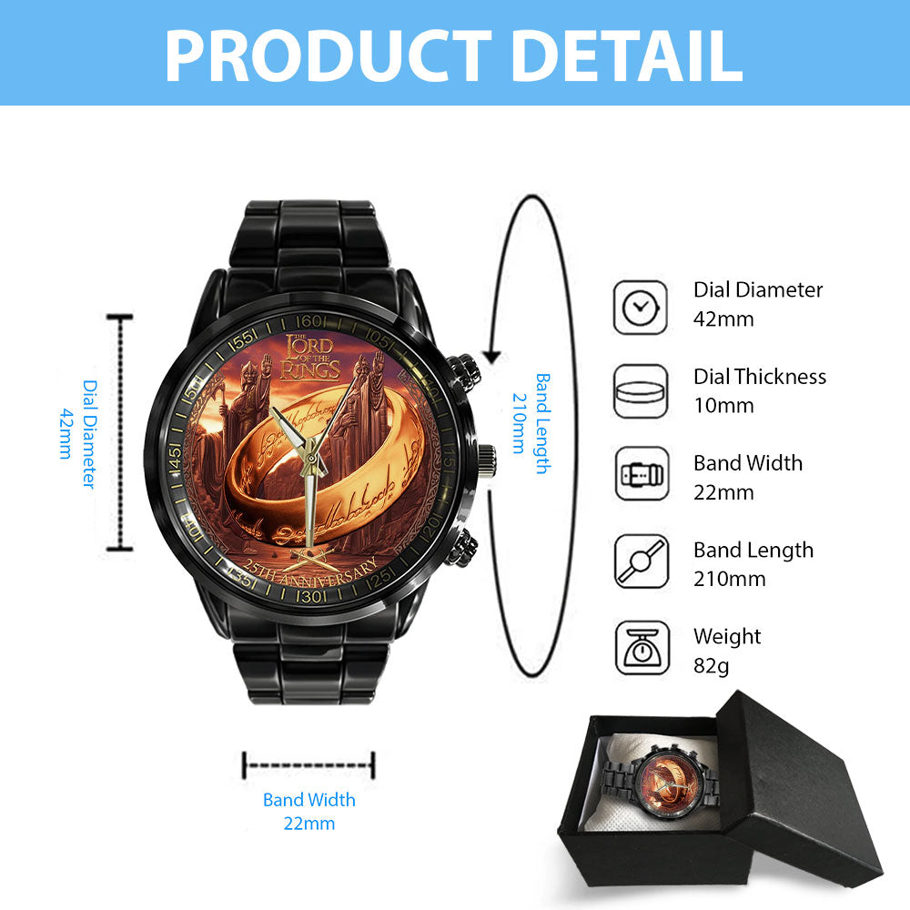 The Lord of the Rings 25th Anniversary Black Stainless Steel Watch - NGHIAVT9495