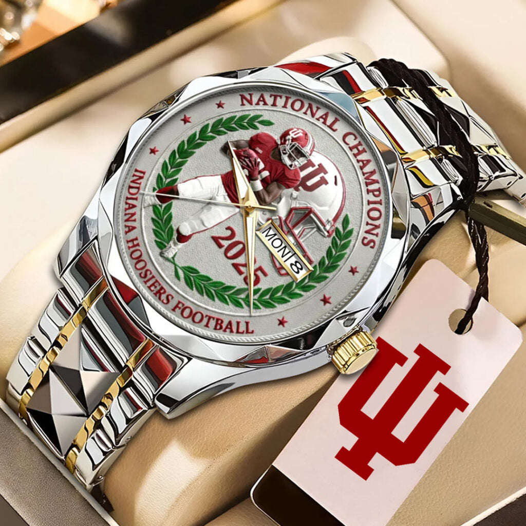 Indiana Hoosiers Football 2025 National Championship Alloy Luxury Quartz Watch - NGHIAVT9497