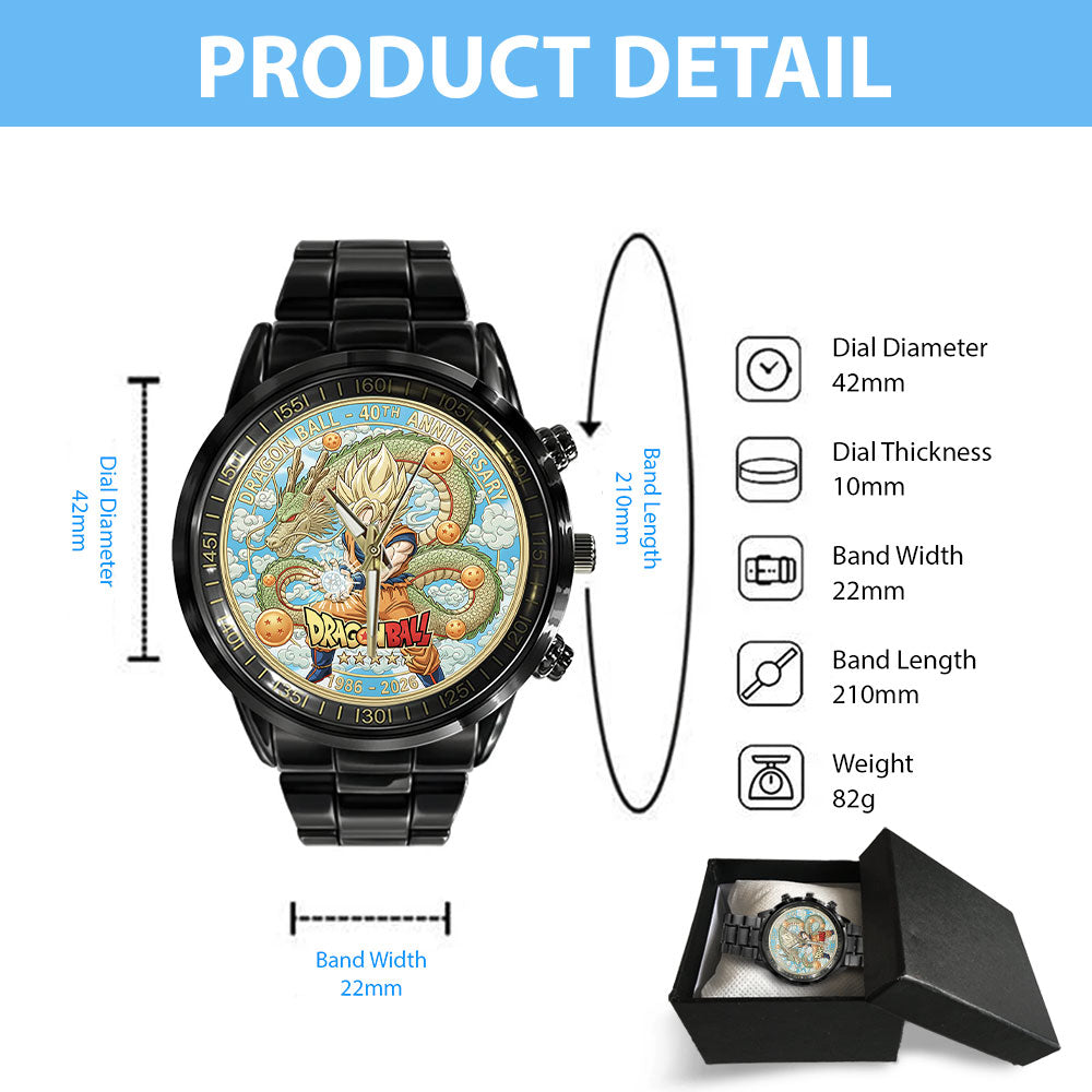 Dragon Ball 40th Anniversary Black Stainless Steel Watch - NGHIAVT9615