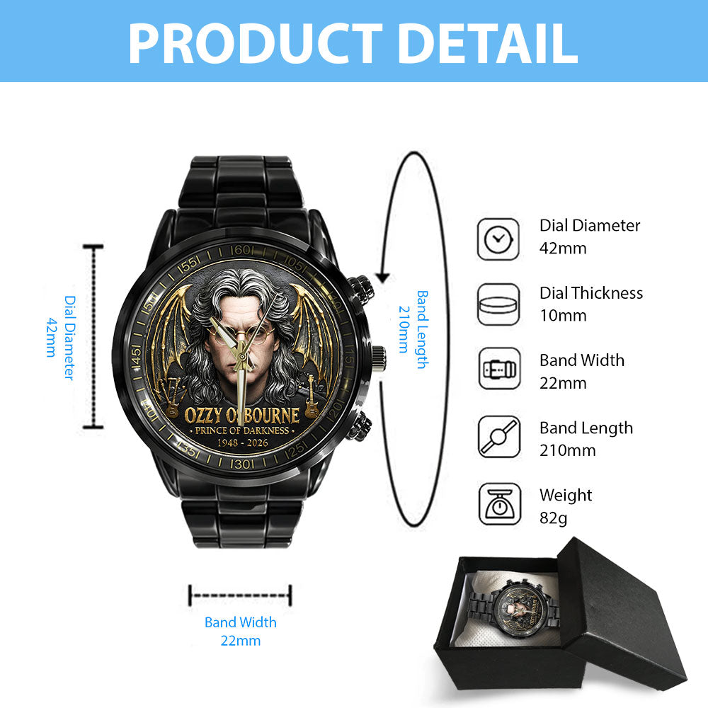 Ozzy Osbourne Black Stainless Steel Watch - NGHIAVT9622