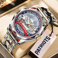 New England Patriots 2025 AFC Champions Alloy Luxury Quartz Watch - MAITM14620