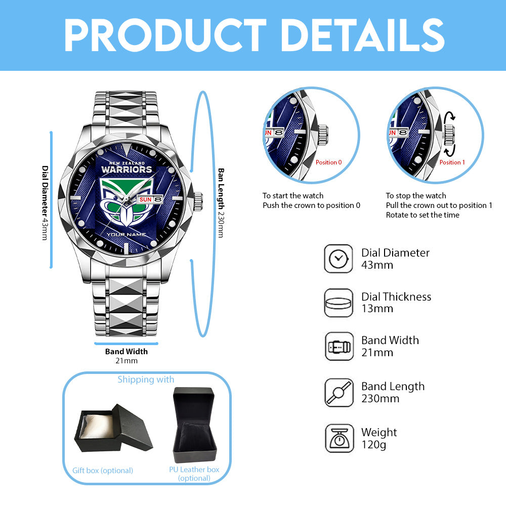 Personalized New Zealand Warriors Alloy Luxury Quartz Watch - TANTN20298