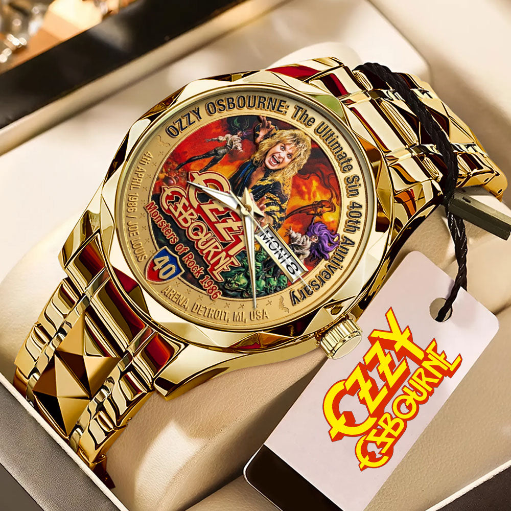 Ozzy Osbourne: The Ultimate Sin 40th Anniversary Alloy Luxury Quartz Watch - TMTHU4981