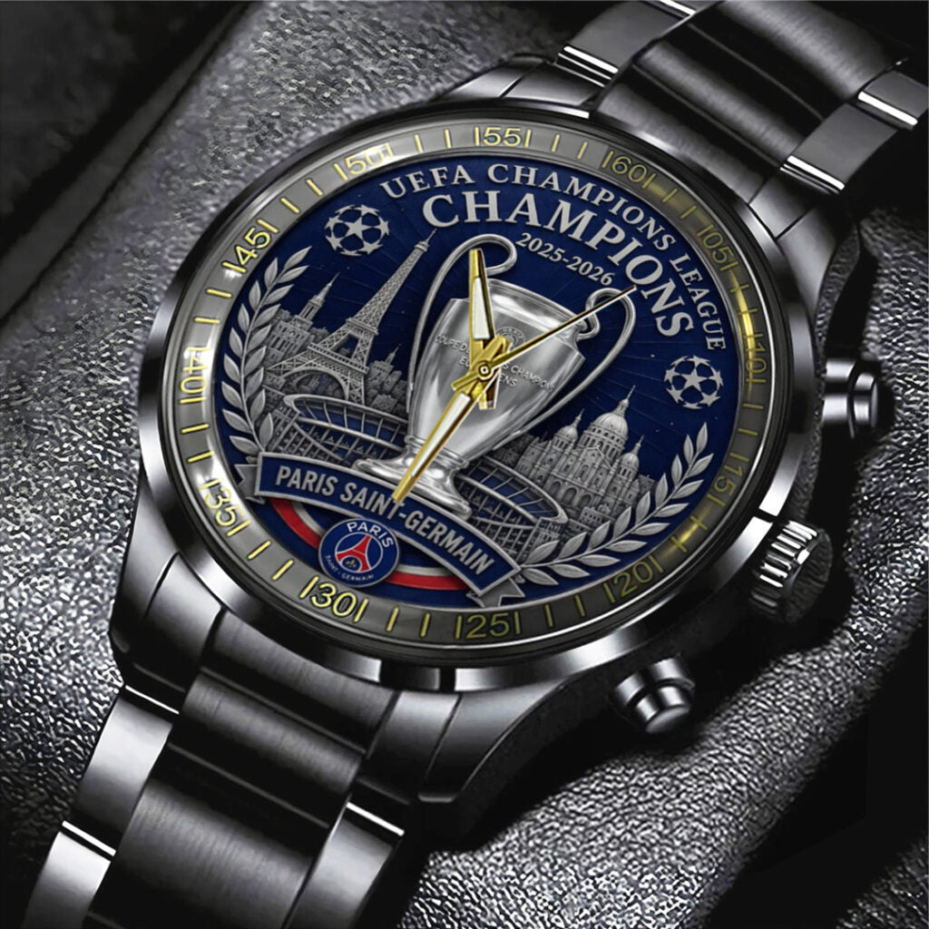 Paris Saint-Germain Champions of Europe 25/26 Black Stainless Steel Watch - TANTN23305