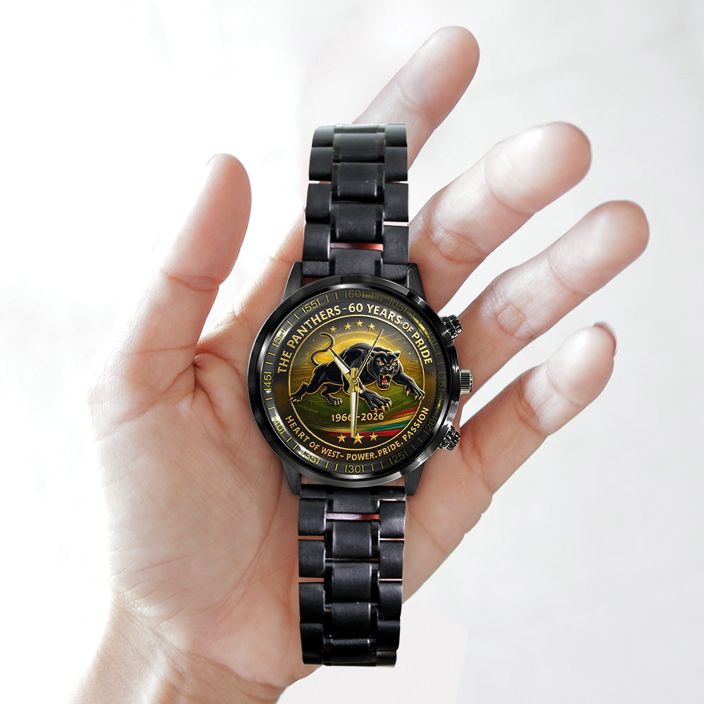 Penrith Panthers 60th Anniversary Black Stainless Steel Watch - TANTN17671