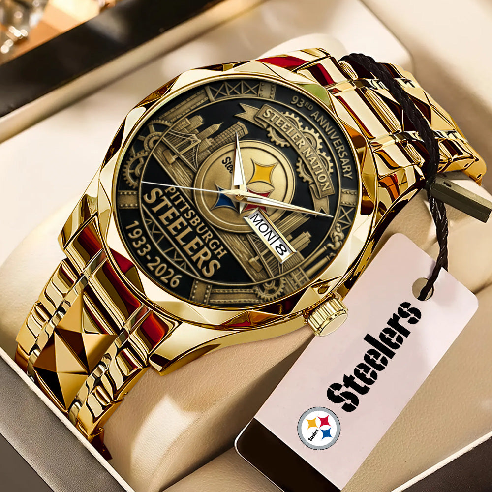 Pittsburgh Steelers 93rd Anniversary Alloy Luxury Quartz Watch - TANTN20014