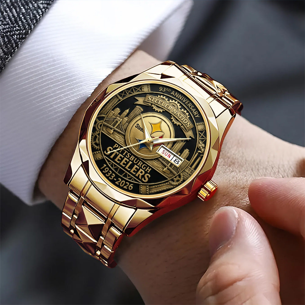 Pittsburgh Steelers 93rd Anniversary Alloy Luxury Quartz Watch - TANTN20014
