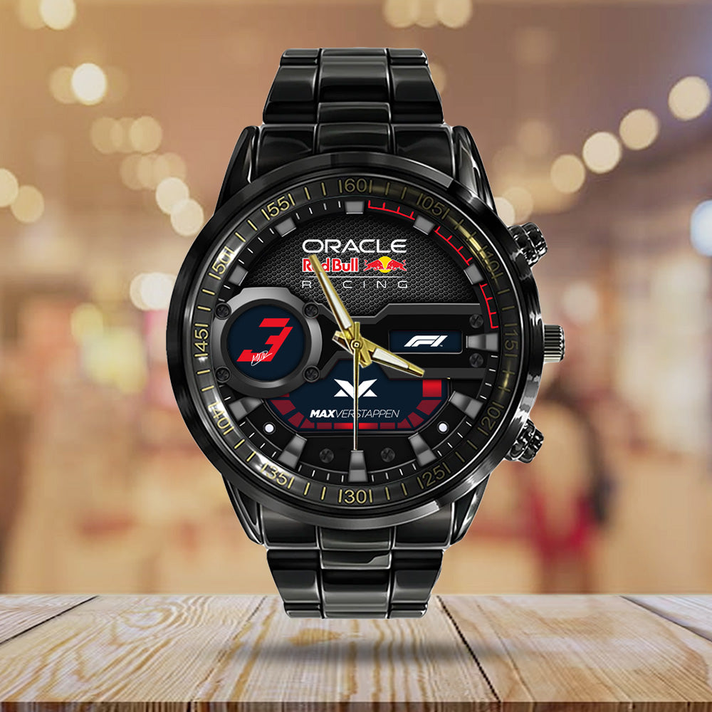 Red Bull Racing x Max Verstappen Black Stainless Steel Watch - TANTN19945
