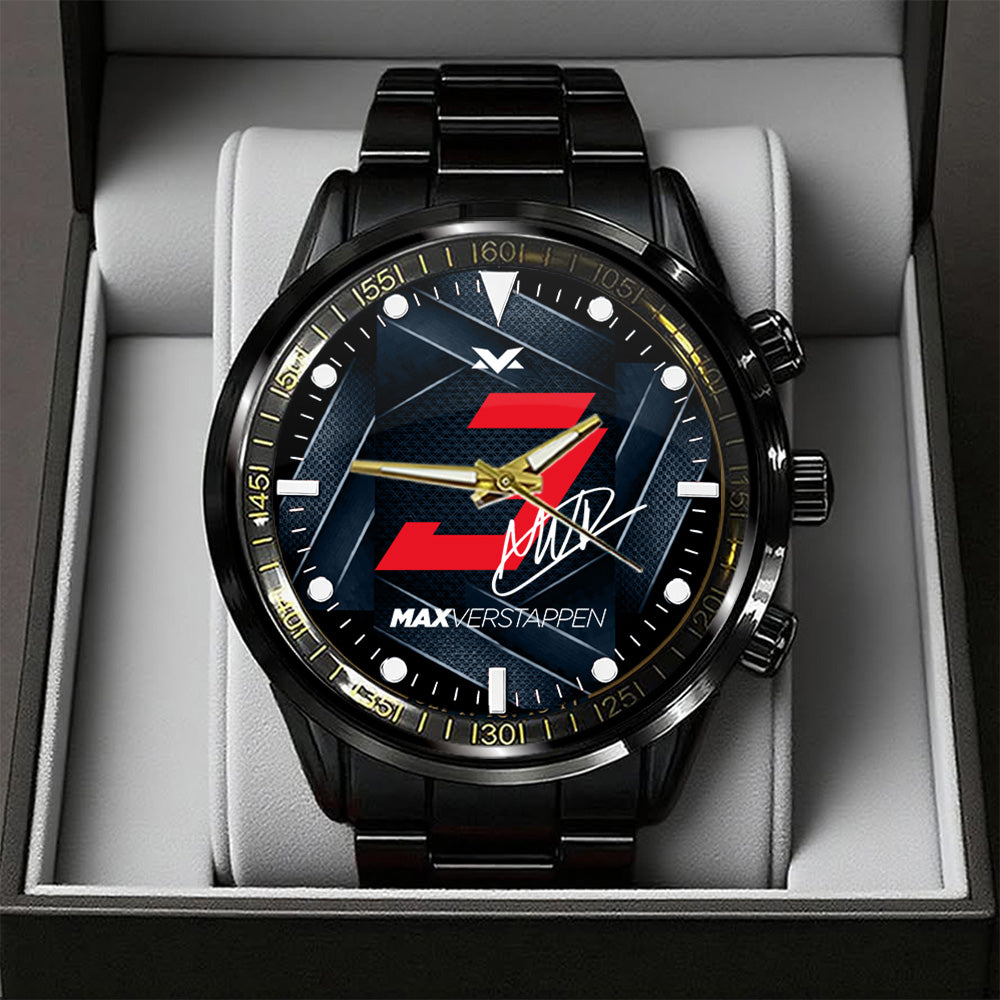 Red Bull Racing x Max Verstappen Black Stainless Steel Watch - TANTN20092