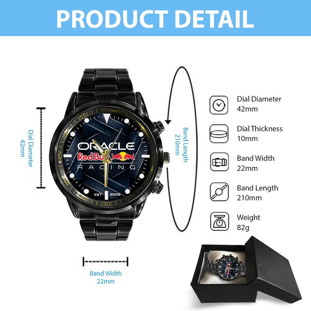 Red Bull Racing x Max Verstappen Black Stainless Steel Watch - TANTN20094